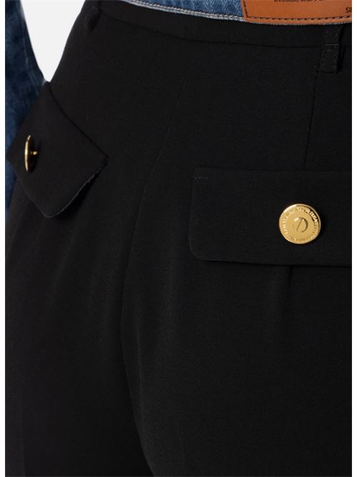 TROUSERS WITH GOLD BUTTONS ELISABETTA FRANCHI | PA06451E2110 nero